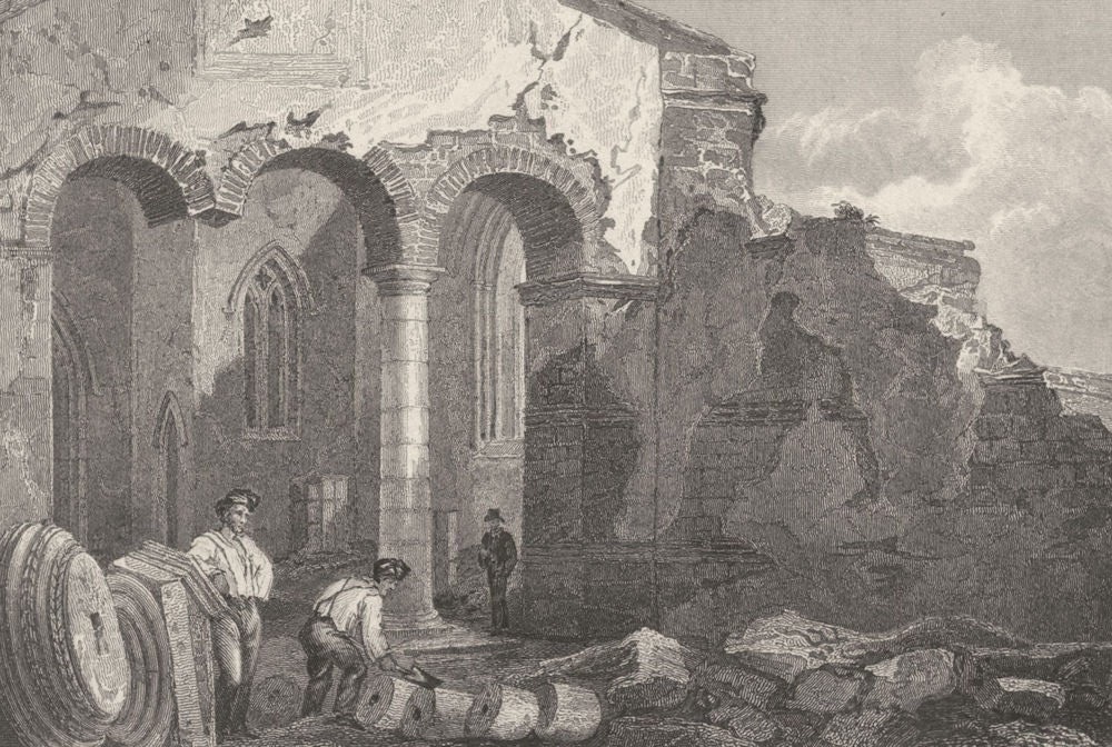 KENT. Interior Ruins of the Reculver's Church. Allen. (Bartlett/Winkles) 1833